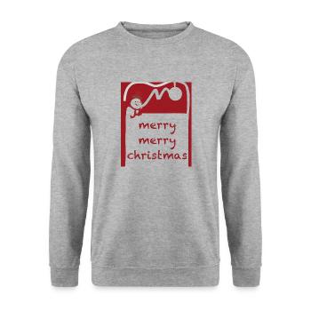 Joyeux Noël - Sweat-shirt Unisexe - gris chiné - Devant - Alina (178cm) & Michal (187cm)
