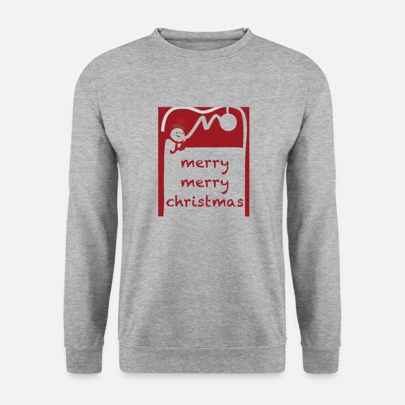 Frohe Weihnachten - Unisex Pullover - Weißgrau meliert