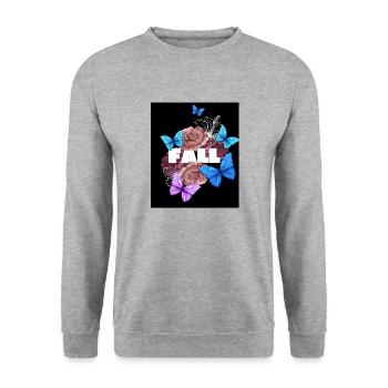 Fall Herbst Designer T-shirt - Unisex Pullover - Weißgrau meliert - Vorne - Alina (178cm) & Michal (187cm)