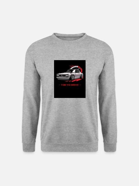 Tokyo Drift Designer T-Shirt - Unisex Pullover - Weißgrau meliert