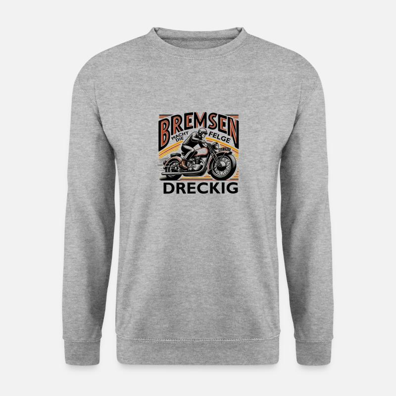 Motorrad - Unisex Pullover - Weißgrau meliert