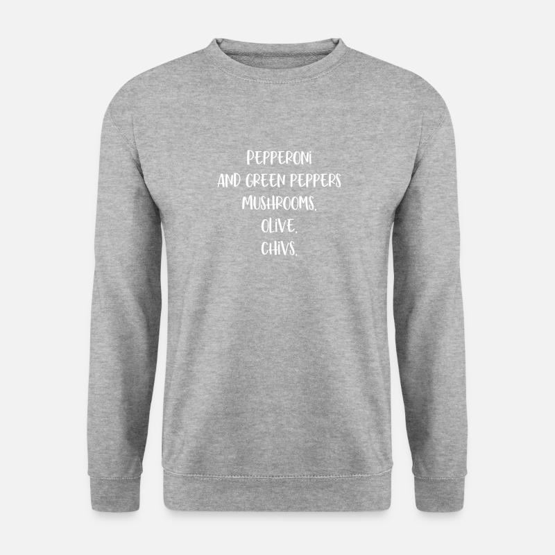 Pizza Kuchen - Unisex Pullover - Weißgrau meliert