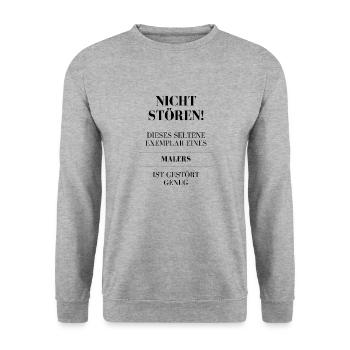 Störe mich nicht, ich bin gestört genug! - Unisex Pullover - Weißgrau meliert - Vorne - Alina (178cm) & Michal (187cm)