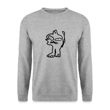 Cat - Unisex Sweatshirt - salt & pepper - Front - Alina (178cm) & Michal (187cm)