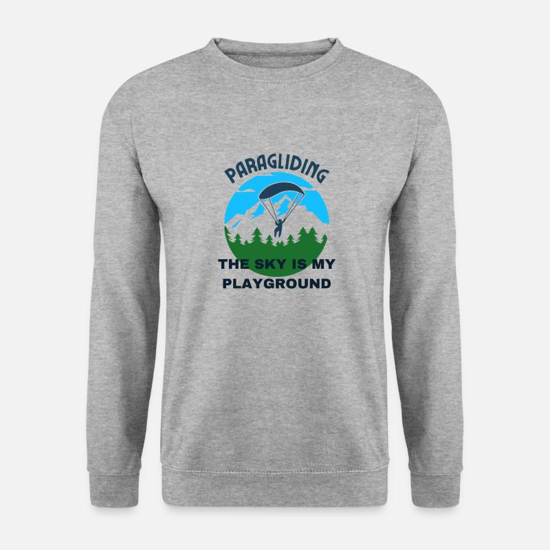 Gleitschirmfliegen Paragleiter Paragliding - Unisex Pullover - Weißgrau meliert