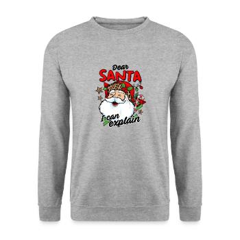 Weihnachten Dear Santa - Unisex Pullover - Weißgrau meliert - Vorne - Alina (178cm) & Michal (187cm)