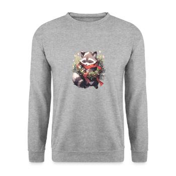 Waschbär Waschbären Waschbär Baby Wachbären - Unisex Pullover - Weißgrau meliert - Vorne - Alina (178cm) & Michal (187cm)
