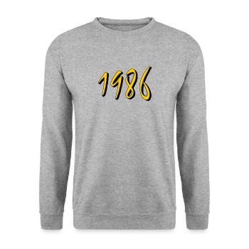 BIRTHDAY YEAR 1986 - Unisex Sweatshirt - salt & pepper - Front - Alina (178cm) & Michal (187cm)
