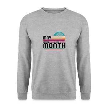 Chemise d’orthophoniste, peut mieux entendre et - Sweat-shirt Unisexe - gris chiné - Devant - Alina (178cm) & Michal (187cm)