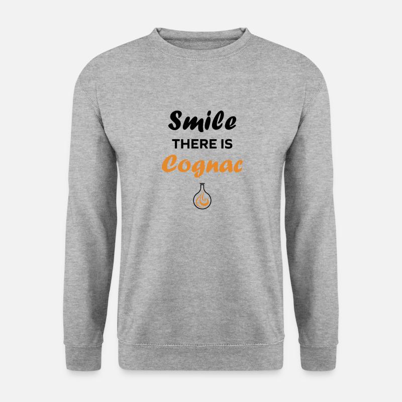 Kognak - Unisex Pullover - Weißgrau meliert