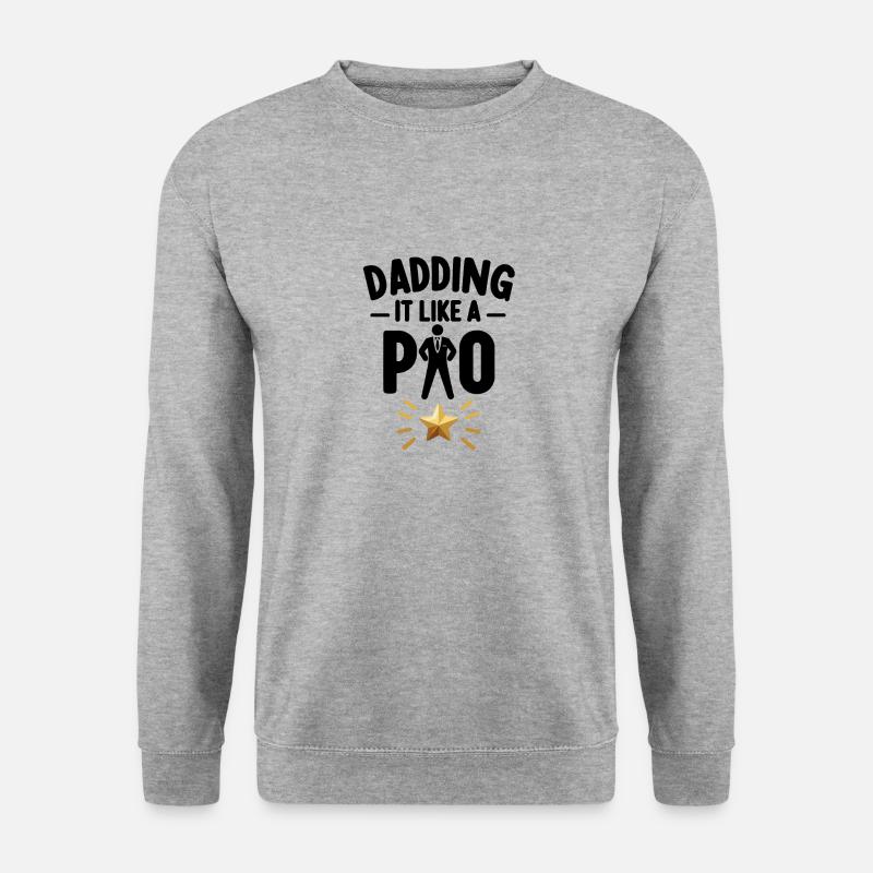 Dadding wie ein Profi - Unisex Pullover - Weißgrau meliert