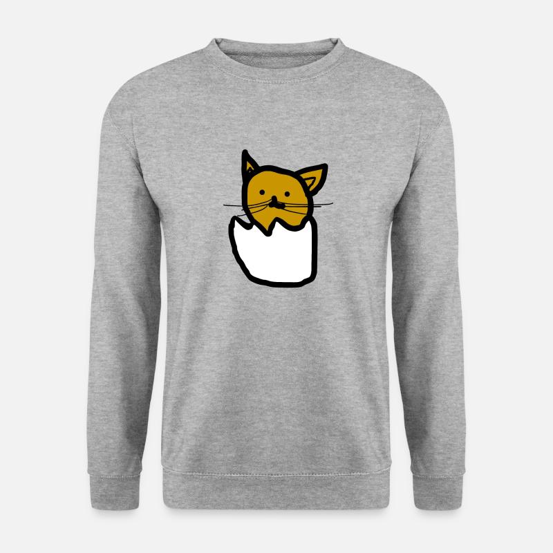 Katze - Unisex Pullover - Weißgrau meliert