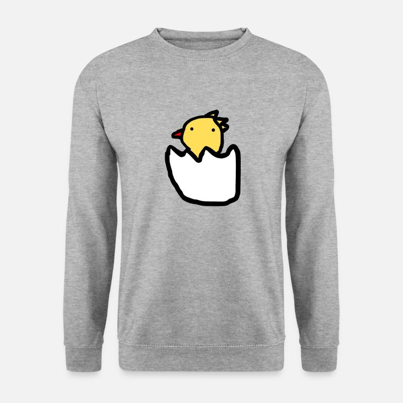 Huhn - Unisex Pullover - Weißgrau meliert