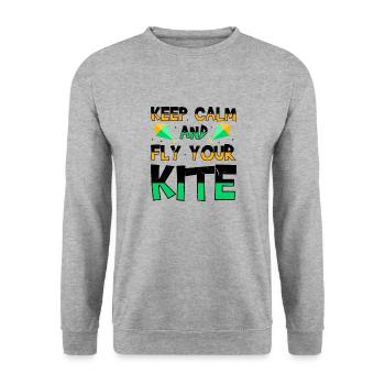 Voler un cerf-volant passe-temps vent kitesurf drôle - Sweat-shirt Unisexe - gris chiné - Devant - Alina (178cm) & Michal (187cm)