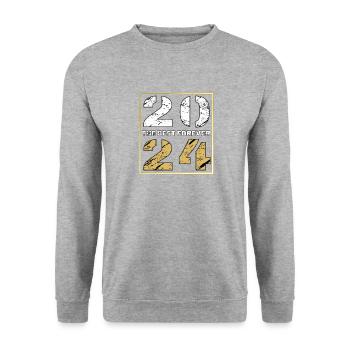 THE BEST FOREVER 2024 - Unisex Pullover - Weißgrau meliert - Vorne - Alina (178cm) & Michal (187cm)