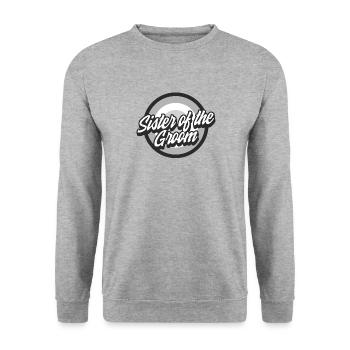 Hochzeitshemd, Schwester des Bräutigams Regenbogen-T-Shirt, - Unisex Pullover - Weißgrau meliert - Vorne - Alina (178cm) & Michal (187cm)