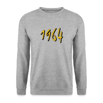 ANNÉE D’ANNIVERSAIRE 1964 - Sweat-shirt Unisexe - gris chiné - Devant - Alina (178cm) & Michal (187cm)