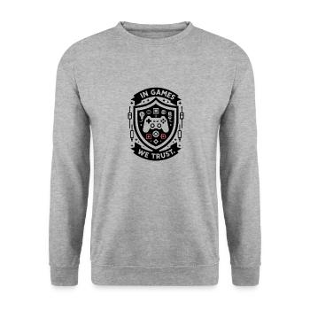 Dans les jeux auxquels nous faisons confiance - Sweat-shirt Unisexe - gris chiné - Devant - Alina (178cm) & Michal (187cm)