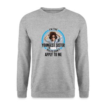 Siblings Shirt, I'm The Youngest Sister Rules - Unisex Sweatshirt - salt & pepper - Front - Alina (178cm) & Michal (187cm)
