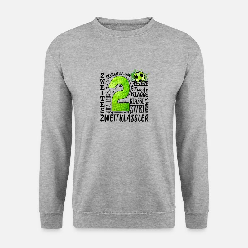 2. Klasse - Unisex Pullover - Weißgrau meliert