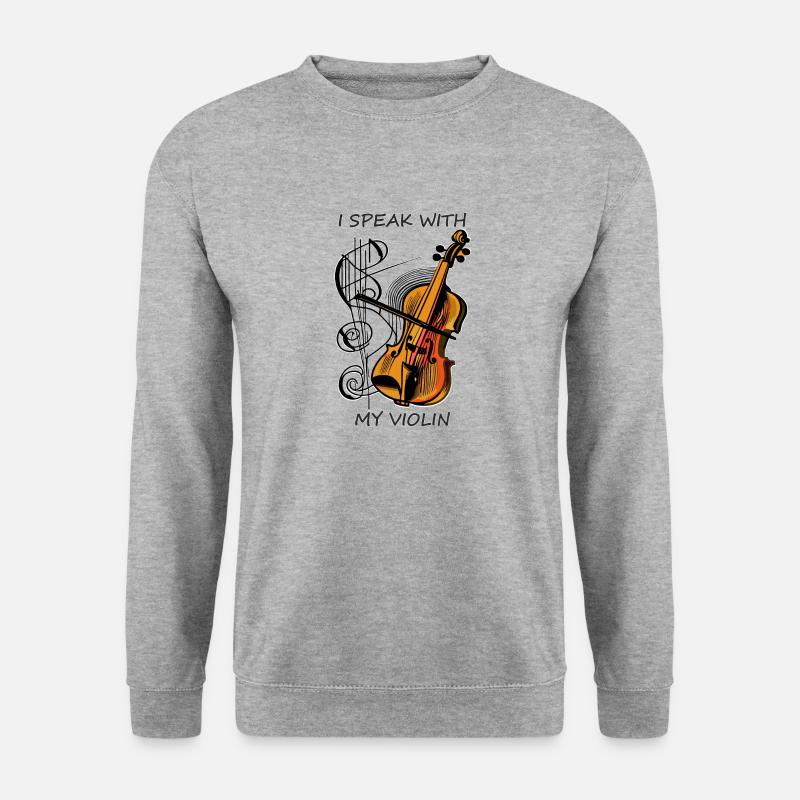 VIOLINE ICH SPRECHE MIT MEINER VIOLINE - Unisex Pullover - Weißgrau meliert