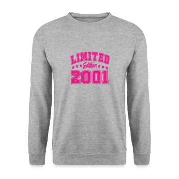 Limited Edition 2001 - Unisex Pullover - Weißgrau meliert - Vorne - Alina (178cm) & Michal (187cm)