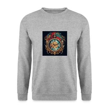 Antique Pocket Watch 2 Copy Png#2530356 - Unisex Sweatshirt - salt & pepper - Front - Alina (178cm) & Michal (187cm)