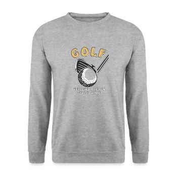 LE GOLF PARCE QUE LA THÉRAPIE COÛTERAIT PLUS CHER - Sweat-shirt Unisexe - gris chiné - Devant - Alina (178cm) & Michal (187cm)