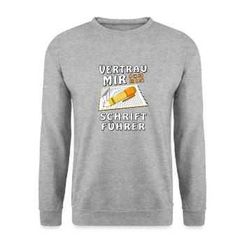 SCHRIFTFÜHRER - Unisex Pullover - Weißgrau meliert - Vorne - Alina (178cm) & Michal (187cm)