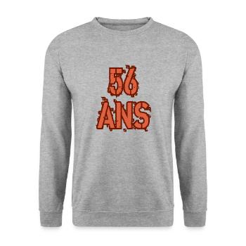 56 ANS - Sweat-shirt Unisexe - gris chiné - Devant - Alina (178cm) & Michal (187cm)