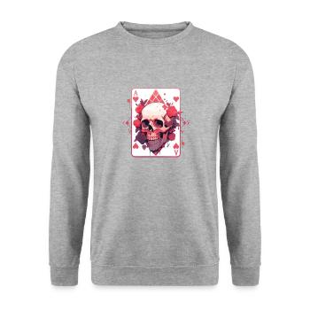 Poker Joueur de poker Jeu de cartes de casino - Sweat-shirt Unisexe - gris chiné - Devant - Alina (178cm) & Michal (187cm)