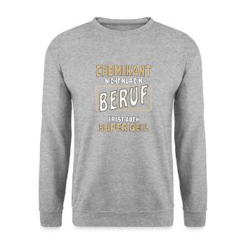 CHEMIKANT NICHT NUR EIN BERUF - Unisex Pullover - Weißgrau meliert - Vorne - Alina (178cm) & Michal (187cm)