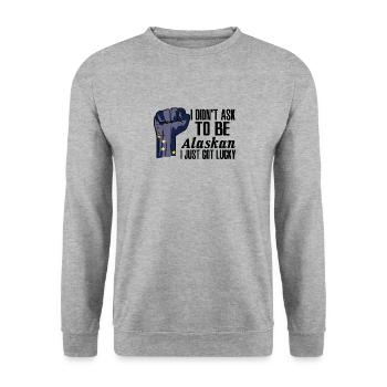 Alaska Américain U.S. Patriot USA Cultivé Alaska - Sweat-shirt Unisexe - gris chiné - Devant - Alina (178cm) & Michal (187cm)
