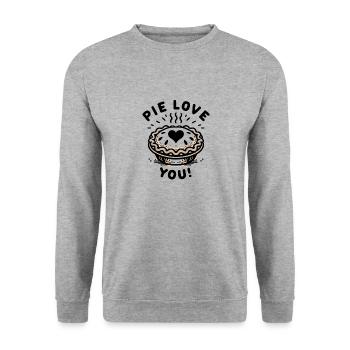 Pie liebt dich! - Unisex Pullover - Weißgrau meliert - Vorne - Alina (178cm) & Michal (187cm)