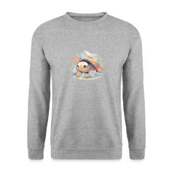 Turtle Baby Turtle Armored Lizard Lizard - Unisex Sweatshirt - salt & pepper - Front - Alina (178cm) & Michal (187cm)