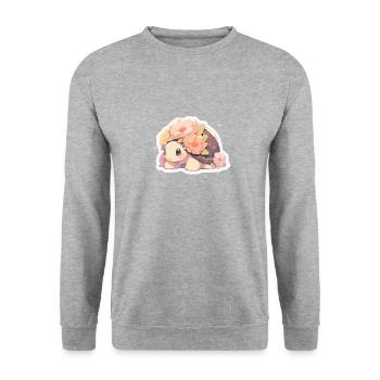 Turtle Baby Turtle Armored Lizard Lizard - Unisex Sweatshirt - salt & pepper - Front - Alina (178cm) & Michal (187cm)