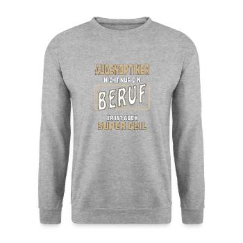 AUGENOPTIKER NICHT NUR EIN BERUF - Unisex Pullover - Weißgrau meliert - Vorne - Alina (178cm) & Michal (187cm)