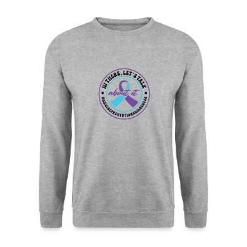 Woche zur Förderung der psychischen Gesundheit - Unisex Pullover - Weißgrau meliert - Vorne - Alina (178cm) & Michal (187cm)