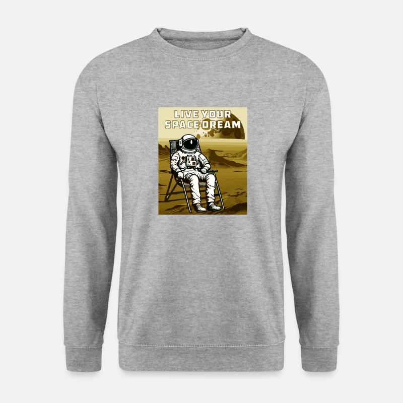 ASTRONAUT LIVE YOUR SPACE DREAM - Unisex Pullover - Weißgrau meliert