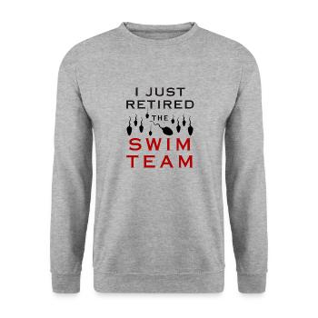 Noir Et Blanc Drôle Je Viens De Retirer L’équipe De Natation - Sweat-shirt Unisexe - gris chiné - Devant - Alina (178cm) & Michal (187cm)