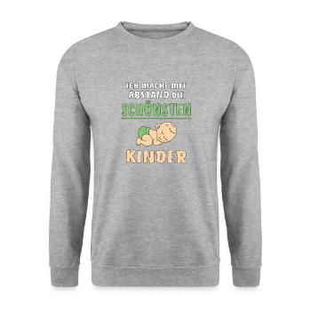 MACHE DIE SCHÖNSTEN KINDER - Unisex Pullover - Weißgrau meliert - Vorne - Alina (178cm) & Michal (187cm)