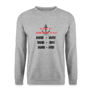 t-shirt humoristique, cadeau homme, amitié, copain - Sweat-shirt Unisexe - gris chiné - Devant - Alina (178cm) & Michal (187cm)