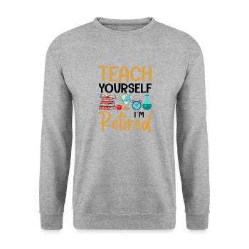 Education Retired Educator Retired Teacher - Unisex Sweatshirt - salt & pepper - Front - Alina (178cm) & Michal (187cm)