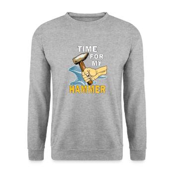 TIME FOR MY HAMMER - Unisex Sweatshirt - salt & pepper - Front - Alina (178cm) & Michal (187cm)