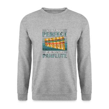 PANFLÖTE MAIS JE PEUX SOUFFLER LA FLÛTE DE PAN - Sweat-shirt Unisexe - gris chiné - Devant - Alina (178cm) & Michal (187cm)