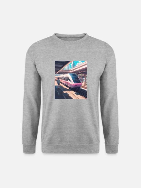Japan Railway Station Train - Unisex Sweatshirt - salt & pepper