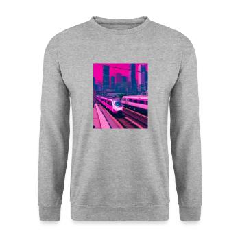 Zug Japan - Unisex Pullover - Weißgrau meliert - Vorne - Alina (178cm) & Michal (187cm)