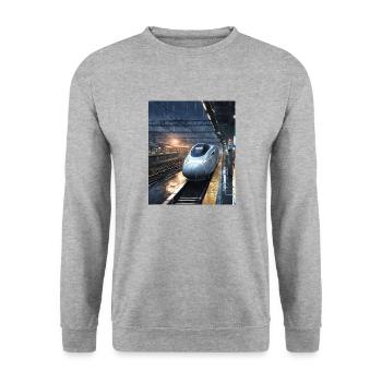 Zug Japan - Unisex Pullover - Weißgrau meliert - Vorne - Alina (178cm) & Michal (187cm)