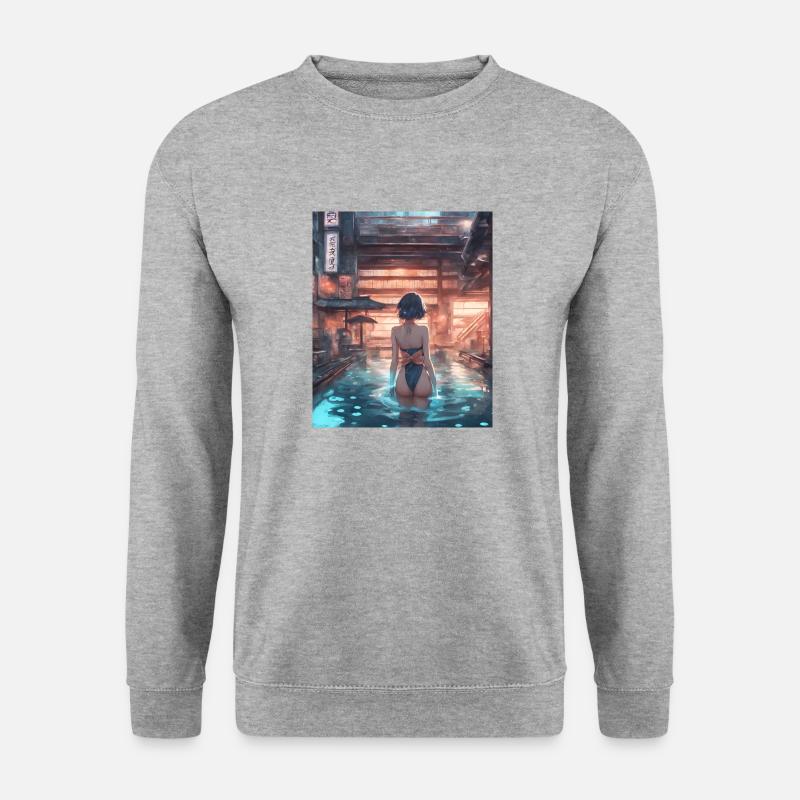 Japan Schwimmen - Unisex Pullover - Weißgrau meliert