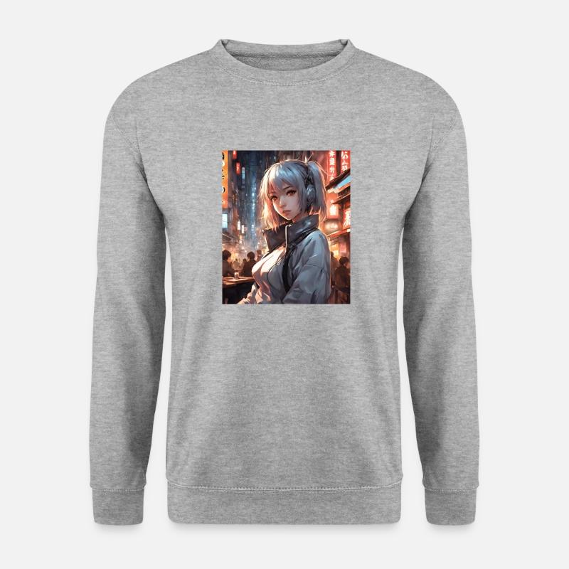 Tokio Japan - Unisex Pullover - Weißgrau meliert